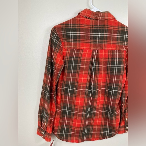 Mossimo Supply Co Women's Flannel Red Plaid Button-Up Shirt Cotton Size SP - Picture 9 of 12